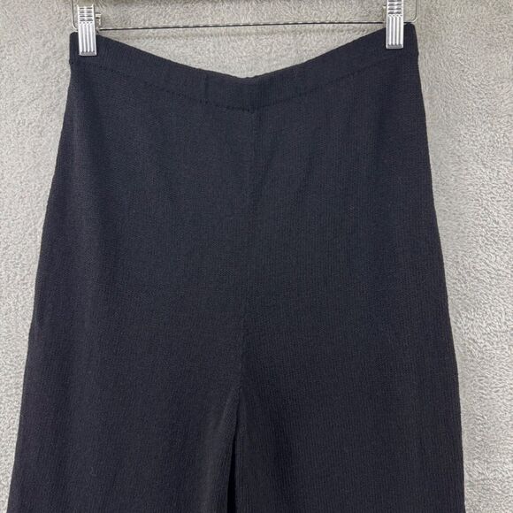 VTG Roberta Pinto Pants Womens S Black Knit High Rise PullOn Elastic Waist Comfy - Picture 3 of 12